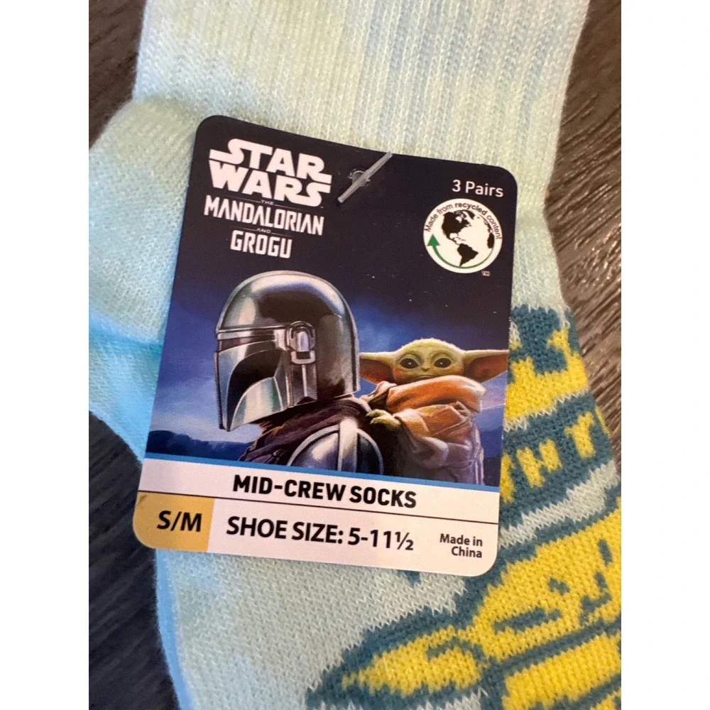 Star Wars Mandalorian Grogu Kids Socks 16 Pair Bundle No-Show/ Mid-Crew 5-11.5